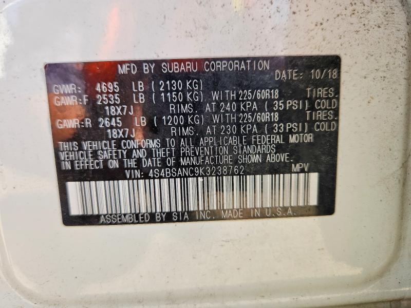 Aukcja sprzedaży 2019 Subaru Outback, vin: 4S4BSANC9K3238762, numer aukcji: 55928996