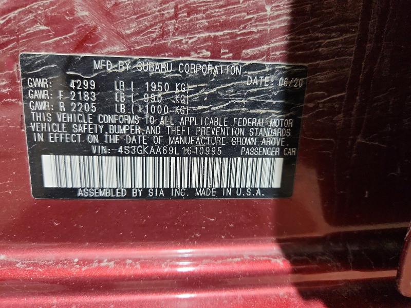 Продажа на аукционе авто 2020 Subaru Impreza, vin: 4S3GKAA69L1610995, номер лота: 55498426
