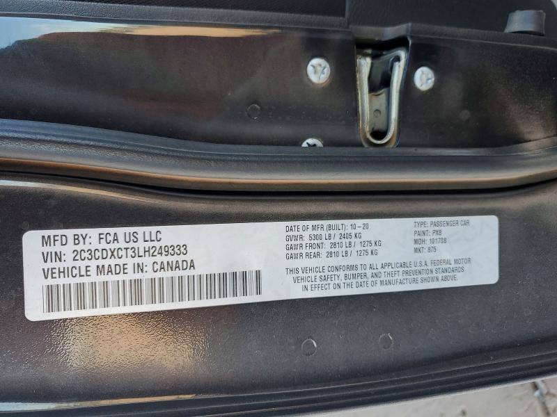 2020 Dodge Charger მანქანა იყიდება აუქციონზე, vin: 2C3CDXCT3LH249333, აუქციონის ნომერი: 56185796