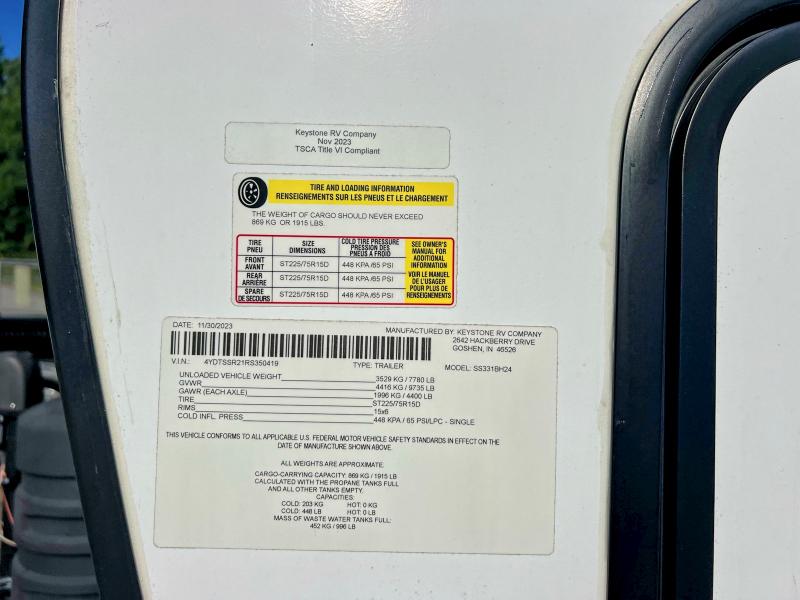 Auction sale of the 2024 Keystone Rv Sunset Tra, vin: 4YDTSSR21RS350419, lot number: 56543356