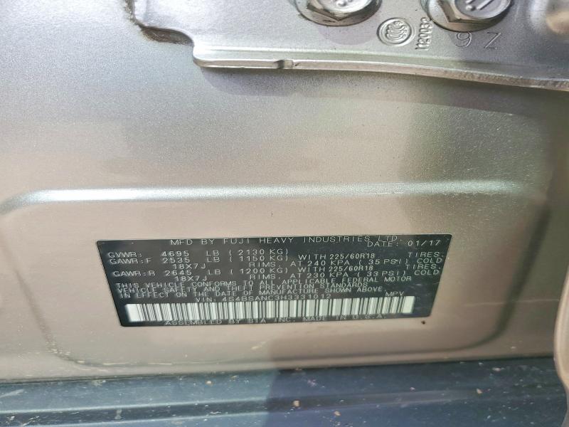 2017 Subaru Outback მანქანა იყიდება აუქციონზე, vin: 4S4BSANC3H3331012, აუქციონის ნომერი: 58443696