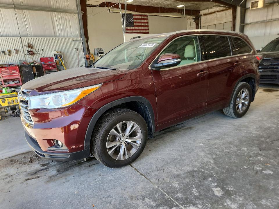 2014 Toyota Highlander მანქანა იყიდება აუქციონზე, vin: 5TDJKRFH2ES019959, აუქციონის ნომერი: 57462226