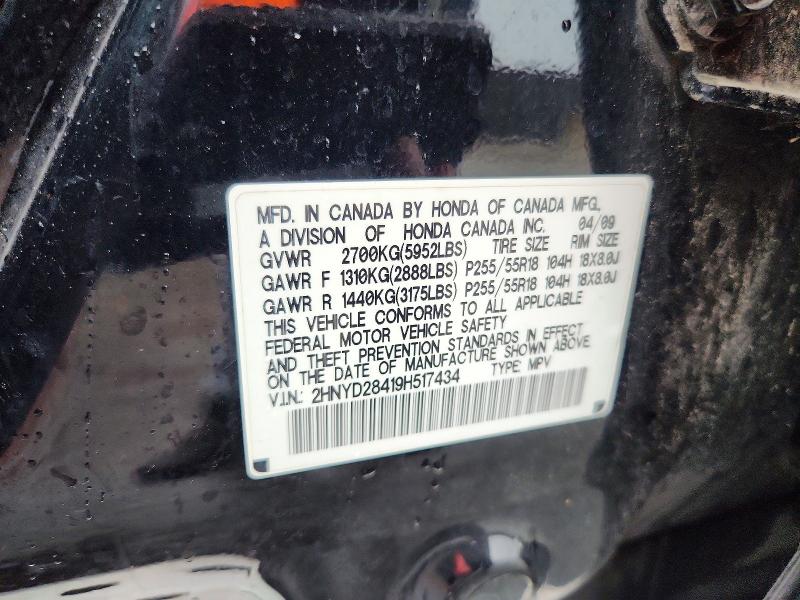 Aukcja sprzedaży 2009 Acura Mdx, vin: 2HNYD28419H517434, numer aukcji: 59555636