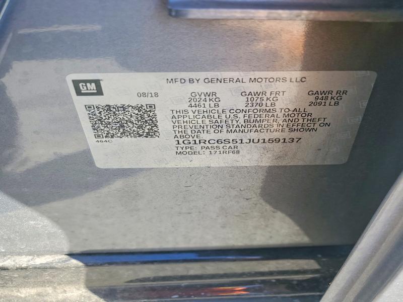2018 Chevrolet Volt მანქანა იყიდება აუქციონზე, vin: 1G1RC6S51JU159137, აუქციონის ნომერი: 56166606