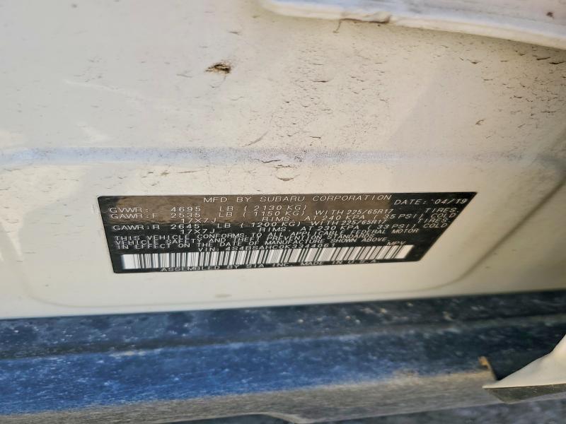 2019 Subaru Outback მანქანა იყიდება აუქციონზე, vin: 4S4BSAHC0K3344061, აუქციონის ნომერი: 57319776