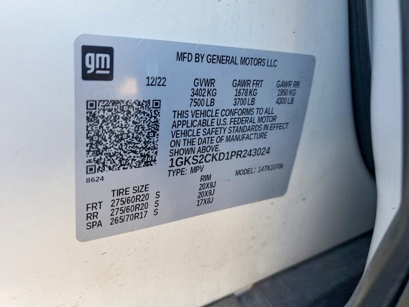 Продаж на аукціоні авто 2023 Gmc Yukon, vin: 1GKS2CKD1PR243024, номер лоту: 57204686