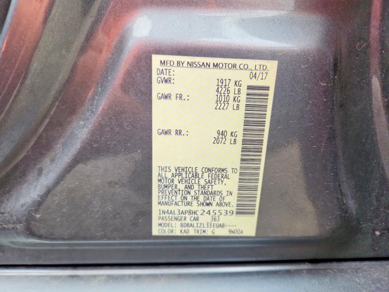 Продаж на аукціоні авто 2017 Nissan Altima, vin: 1N4AL3AP8HC245539, номер лоту: 58567396