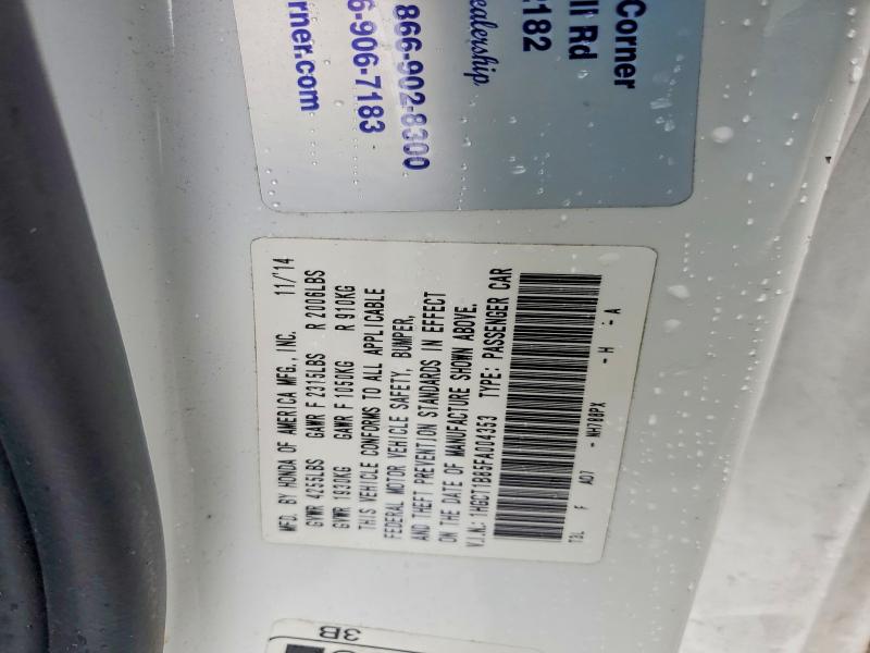Продажа на аукционе авто 2015 Honda Accord, vin: 1HGCT1B85FA004353, номер лота: 58648446