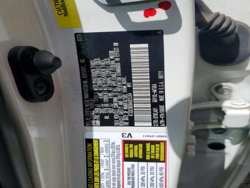 57646536 :رقم المزاد ، 4T3ZK3BB9AU025364 vin ، 2010 Toyota Venza مزاد بيع