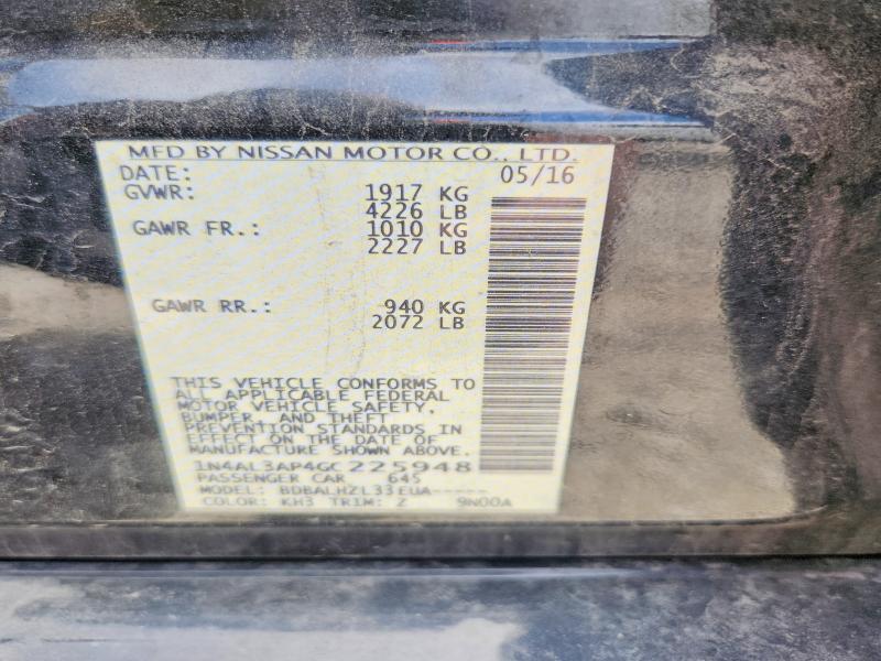 Продажа на аукционе авто 2016 Nissan Altima, vin: 1N4AL3AP4GC225948, номер лота: 55809906
