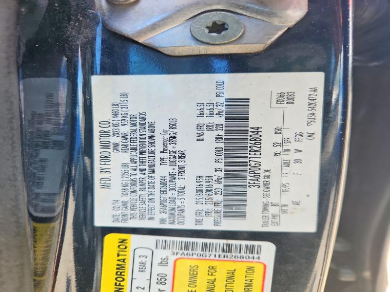 Продаж на аукціоні авто 2014 Ford Fusion, vin: 3FA6P0G71ER268044, номер лоту: 57220716