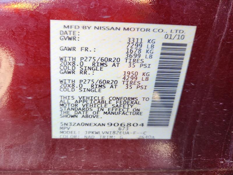 Продаж на аукціоні авто 2010 Infiniti Qx56, vin: 5N3ZA0NEXAN906804, номер лоту: 57390936