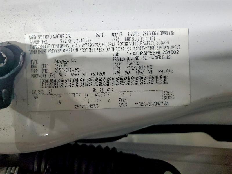 56947076 :رقم المزاد ، 1FADP3FE5HL251002 vin ، 2017 Ford Focus مزاد بيع