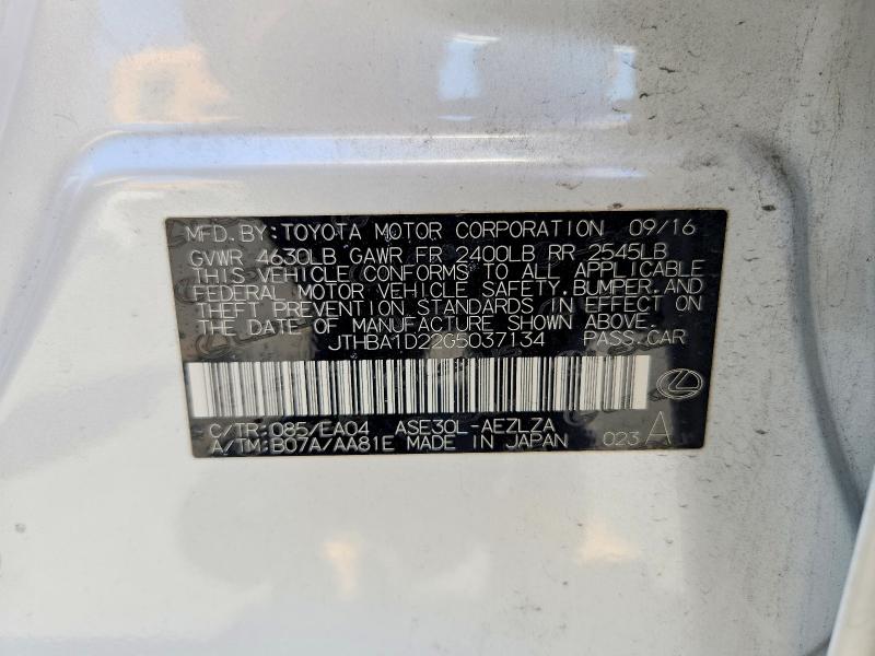 Продаж на аукціоні авто 2016 Lexus Is, vin: JTHBA1D22G5037134, номер лоту: 56518916