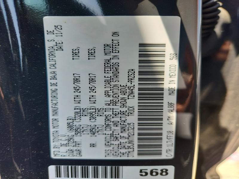 56303636 :رقم المزاد ، 3TMLB5JNXTM213215 vin ، 2026 Toyota Tacoma مزاد بيع