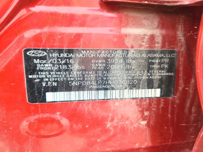 2017 Hyundai Elantra მანქანა იყიდება აუქციონზე, vin: 5NPD84LF7HH036820, აუქციონის ნომერი: 56637476