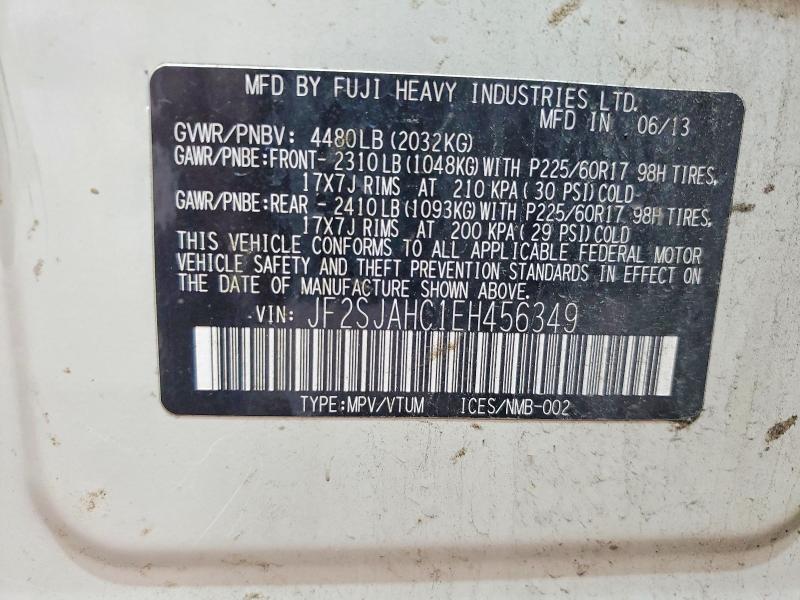 Продажа на аукционе авто 2014 Subaru Forester, vin: JF2SJAHC1EH456349, номер лота: 58628906