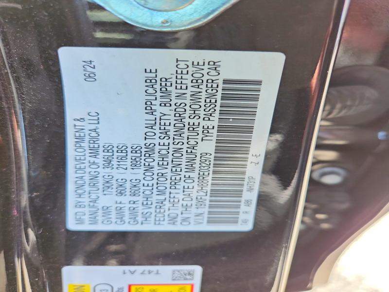 Продажа на аукционе авто 2024 Honda Civic, vin: 19XFL2H88RE032979, номер лота: 58031826