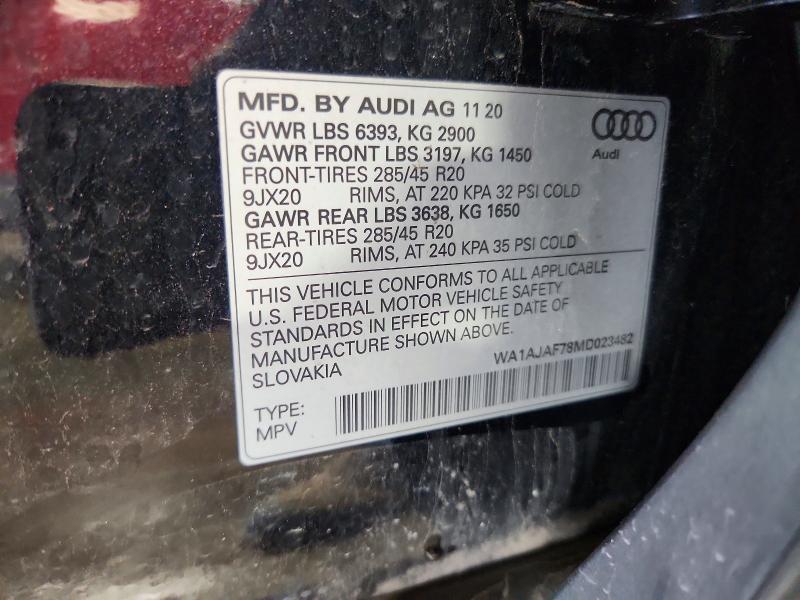 Aukcja sprzedaży 2021 Audi Q7, vin: WA1AJAF78MD023482, numer aukcji: 56066336