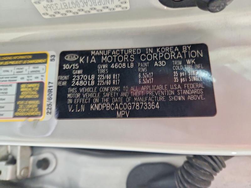 56136386 :رقم المزاد ، KNDPBCAC0G7873364 vin ، 2016 Kia Sportage مزاد بيع
