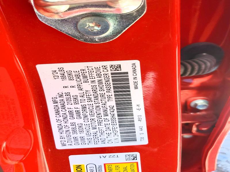 55642476 :رقم المزاد ، 2HGFE1E55SH474242 vin ، 2025 Honda Civic مزاد بيع