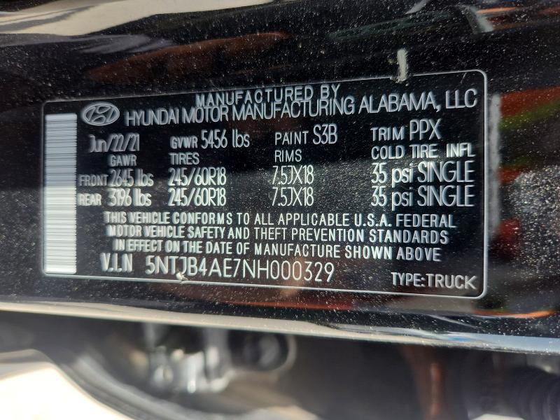 Продаж на аукціоні авто 2022 Hyundai Santa Cruz, vin: 5NTJB4AE7NH000329, номер лоту: 58963326
