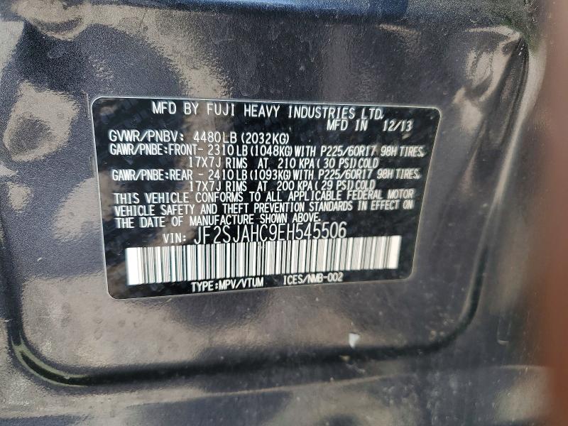 Продажа на аукционе авто 2014 Subaru Forester, vin: JF2SJAHC9EH545506, номер лота: 55375746