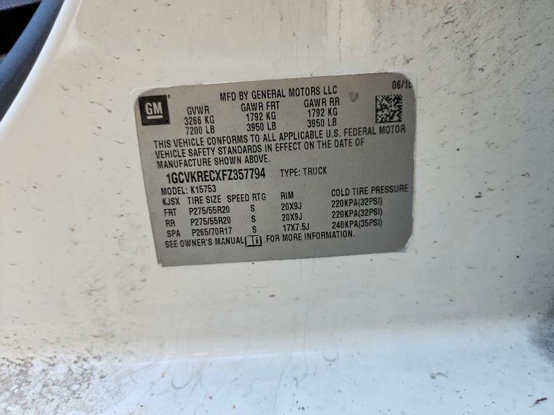2015 Chevrolet Silverado მანქანა იყიდება აუქციონზე, vin: 1GCVKRECXFZ357794, აუქციონის ნომერი: 57764536