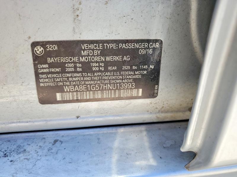 Aukcja sprzedaży 2017 Bmw 320, vin: WBA8E1G57HNU13993, numer aukcji: 57510246