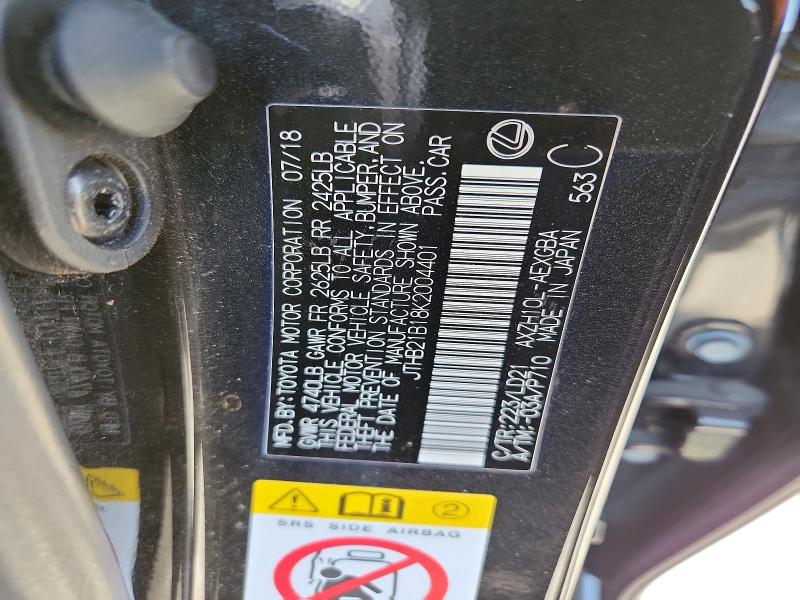 Продаж на аукціоні авто 2019 Lexus Es, vin: JTHB21B18K2004401, номер лоту: 56659636