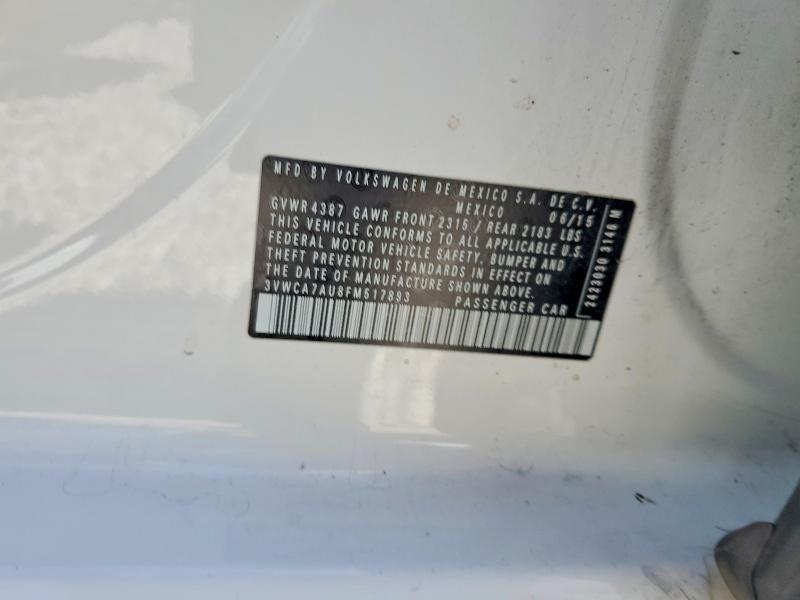 57335496 :رقم المزاد ، 3VWCA7AU8FM517893 vin ، 2015 Volkswagen Golf Sportwagen مزاد بيع