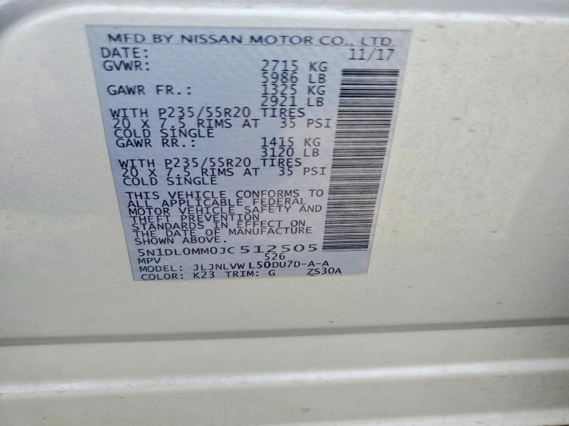 2018 Infiniti Qx60 მანქანა იყიდება აუქციონზე, vin: 5N1DL0MM0JC512505, აუქციონის ნომერი: 58182496