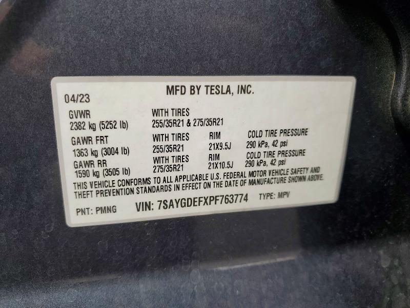 Продажа на аукционе авто 2023 Tesla Model Y, vin: 7SAYGDEFXPF763774, номер лота: 56505326