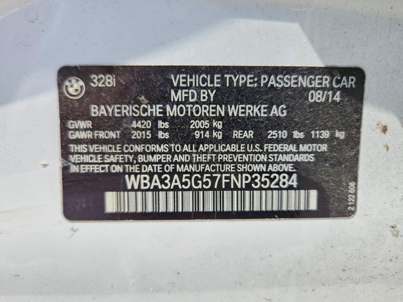 Продаж на аукціоні авто 2015 Bmw 328, vin: WBA3A5G57FNP35284, номер лоту: 57783056
