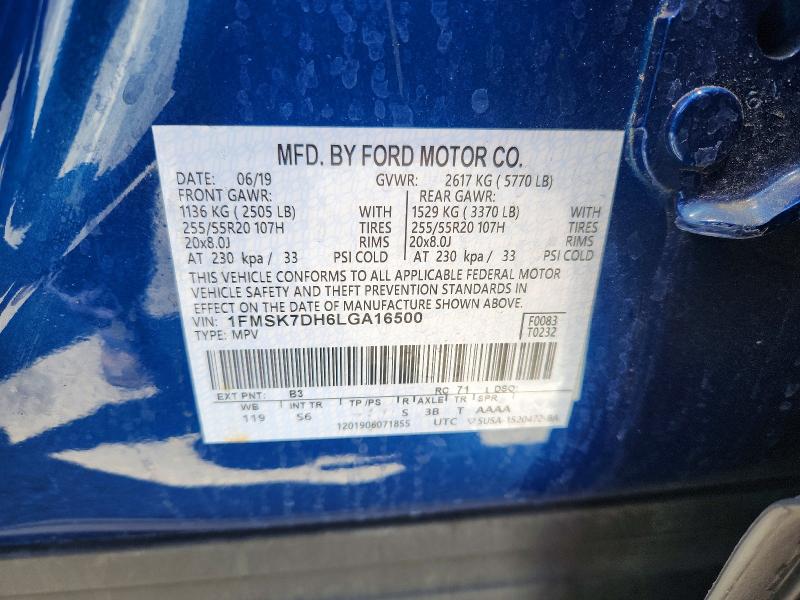 Aukcja sprzedaży 2020 Ford Explorer, vin: 1FMSK7DH6LGA16500, numer aukcji: 59172996