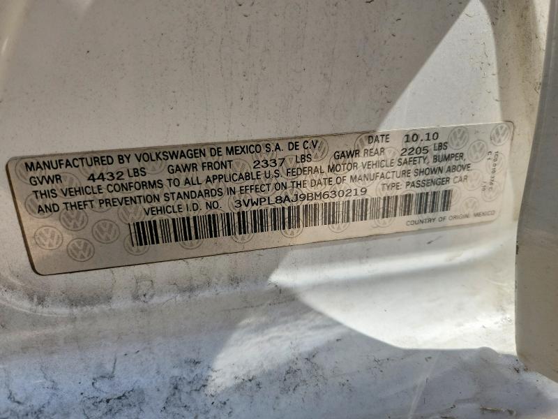 Aukcja sprzedaży 2011 Volkswagen Jetta, vin: 3VWPL8AJ9BM630219, numer aukcji: 58981896