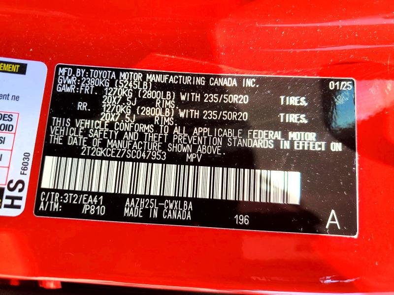 2025 Lexus Nx 350h მანქანა იყიდება აუქციონზე, vin: 2T2GKCEZ7SC047953, აუქციონის ნომერი: 58966296