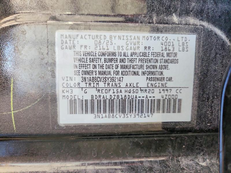 Продаж на аукціоні авто 2025 Nissan Sentra, vin: 3N1AB8CV3SY392147, номер лоту: 57038616