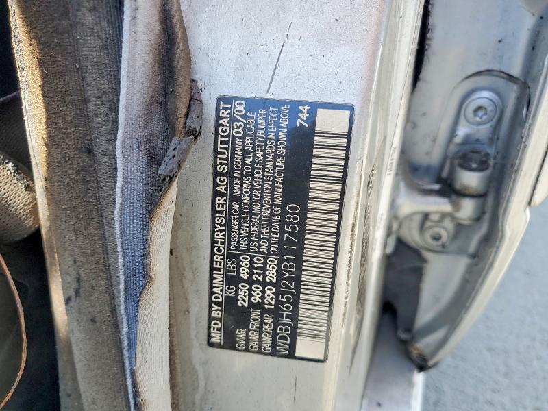 Aukcja sprzedaży 2000 Mercedes-benz E, vin: WDBJH65J2YB117580, numer aukcji: 56521766