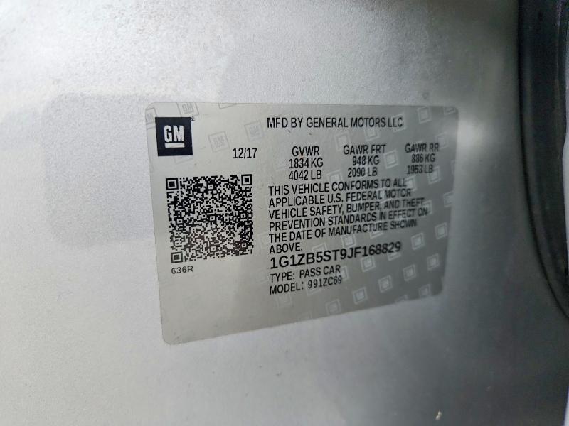 Продаж на аукціоні авто 2018 Chevrolet Malibu, vin: 1G1ZB5ST9JF168829, номер лоту: 57141096