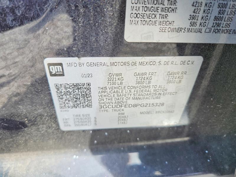 Aukcja sprzedaży 2023 Chevrolet Silverado, vin: 3GCUDFED8PG215328, numer aukcji: 55597836