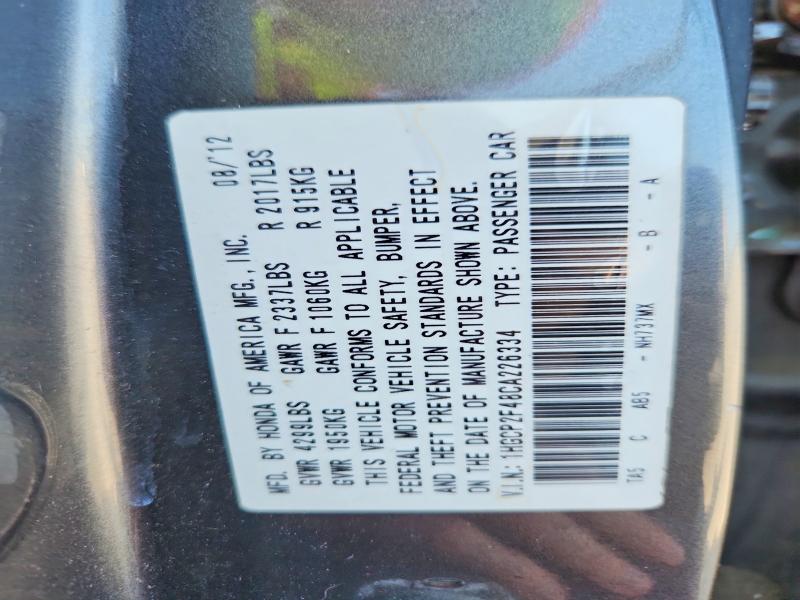 Продаж на аукціоні авто 2012 Honda Accord, vin: 1HGCP2F48CA226334, номер лоту: 85980685