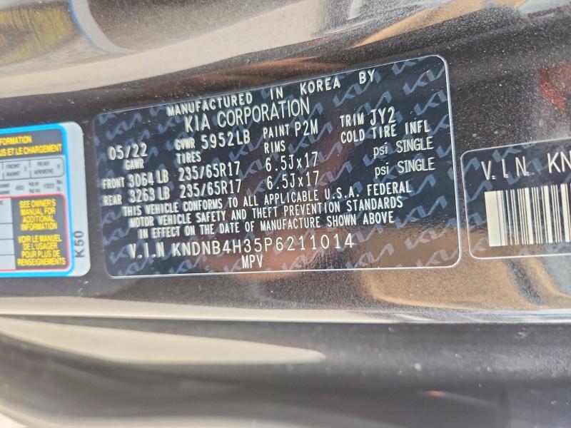 Aukcja sprzedaży 2023 Kia Carnival, vin: KNDNB4H35P6211014, numer aukcji: 56235316