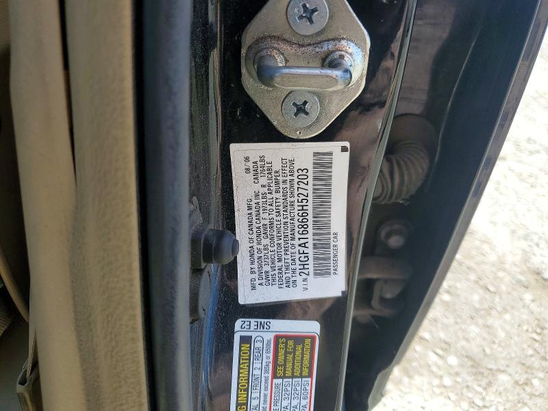 58831626 :رقم المزاد ، 2HGFA16866H527203 vin ، 2006 Honda Civic مزاد بيع