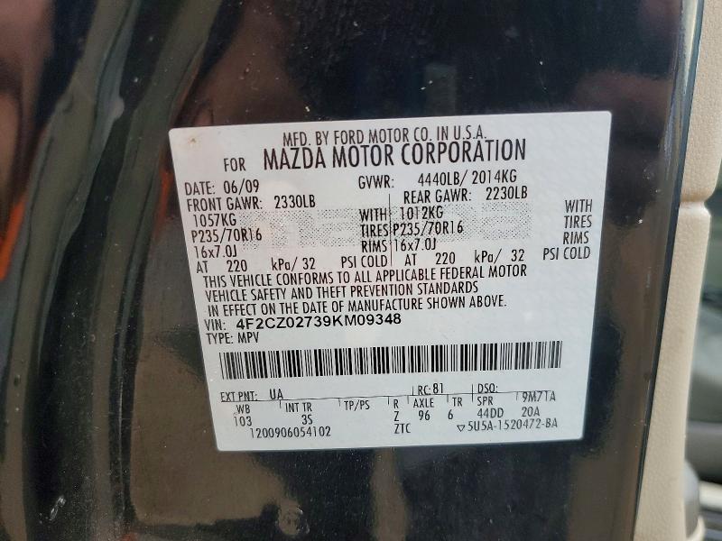 Продажа на аукционе авто 2009 Mazda Tribute, vin: 4F2CZ02739KM09348, номер лота: 55837766