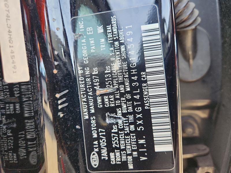 2017 Kia Optima მანქანა იყიდება აუქციონზე, vin: 5XXGT4L34HG145491, აუქციონის ნომერი: 57134896