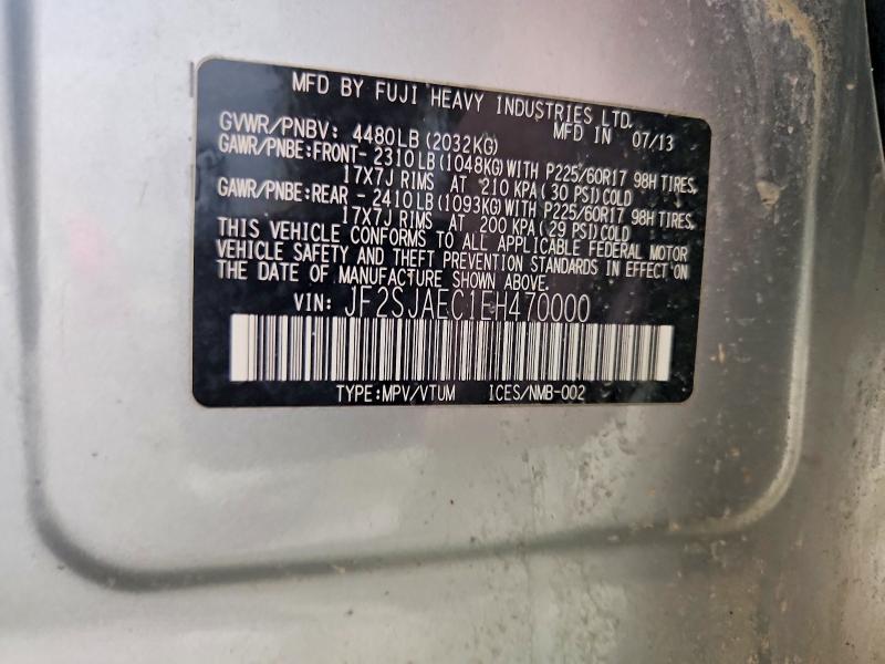 56124206 :رقم المزاد ، JF2SJAEC1EH470000 vin ، 2014 Subaru Forester مزاد بيع
