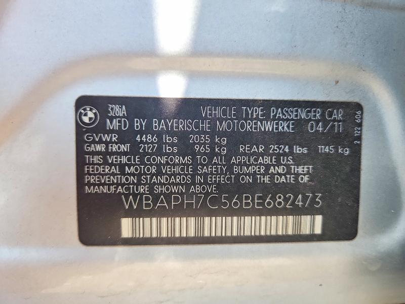 Продажа на аукционе авто 2011 Bmw 328, vin: WBAPH7C56BE682473, номер лота: 58429696