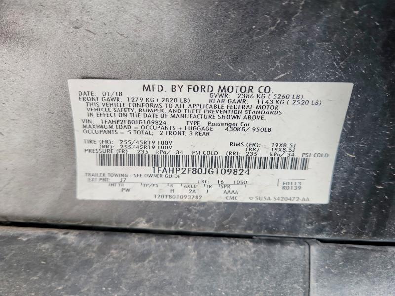 Продаж на аукціоні авто 2018 Ford Taurus, vin: 1FAHP2F80JG109824, номер лоту: 56653516