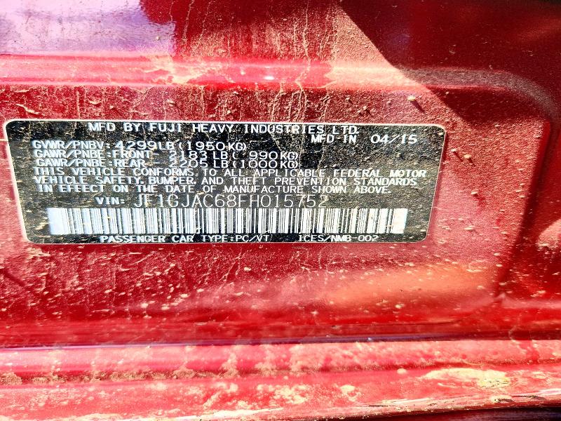 56427696 :رقم المزاد ، JF1GJAC68FH015752 vin ، 2015 Subaru Impreza مزاد بيع